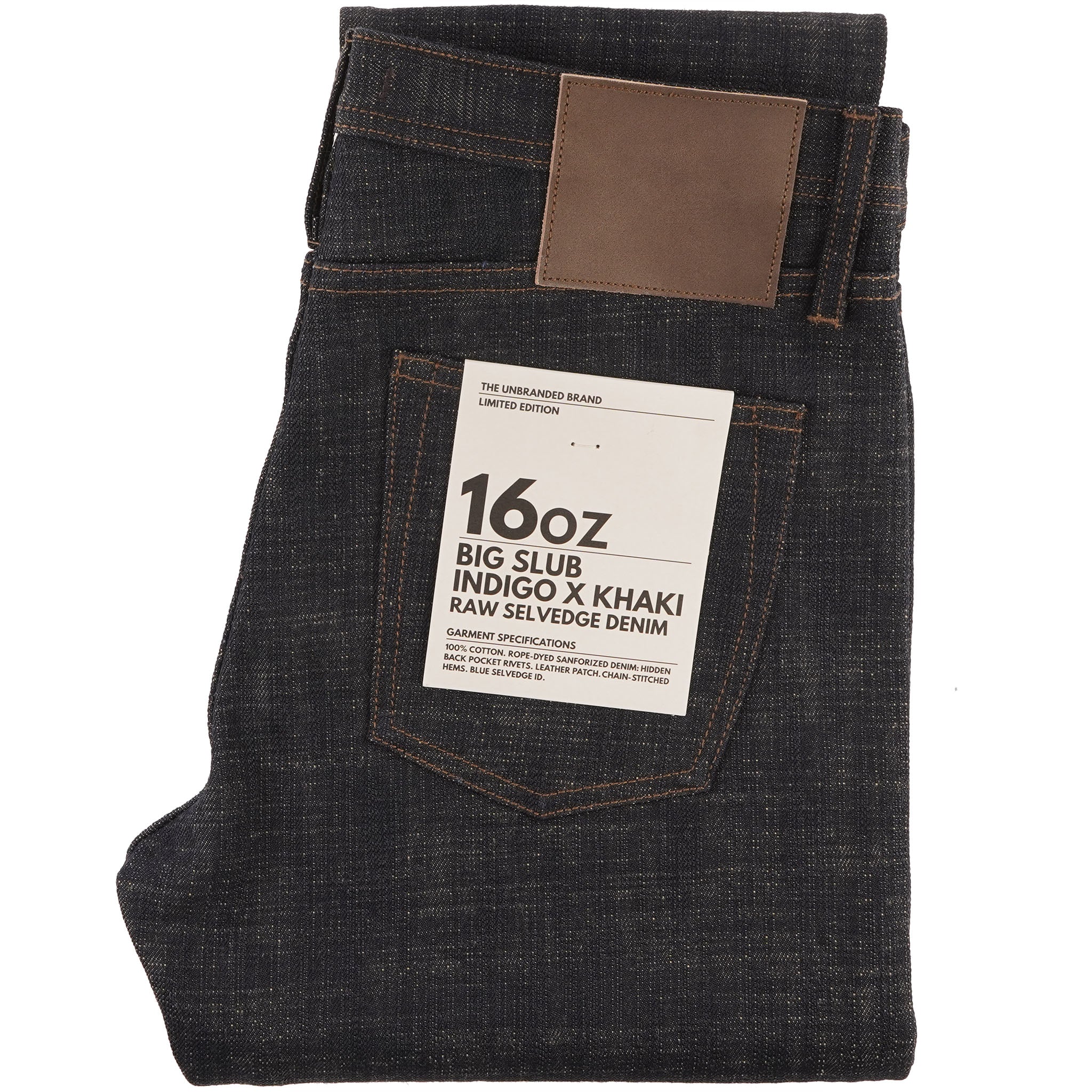 UB173 Skinny Fit - 16oz. Slubby Selvedge Denim With Khaki Weft