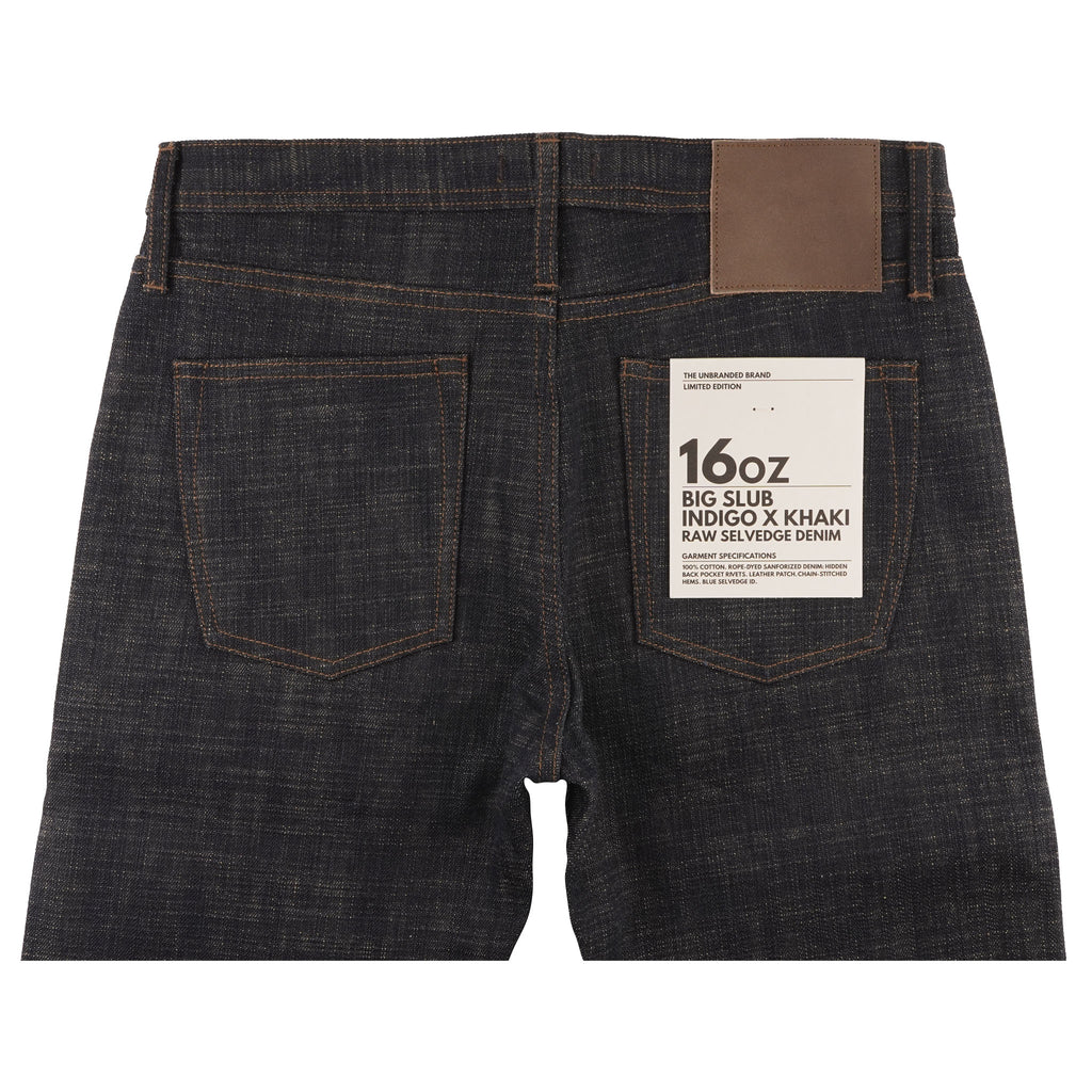 UB173 Skinny Fit - 16oz. Slubby Selvedge Denim With Khaki Weft