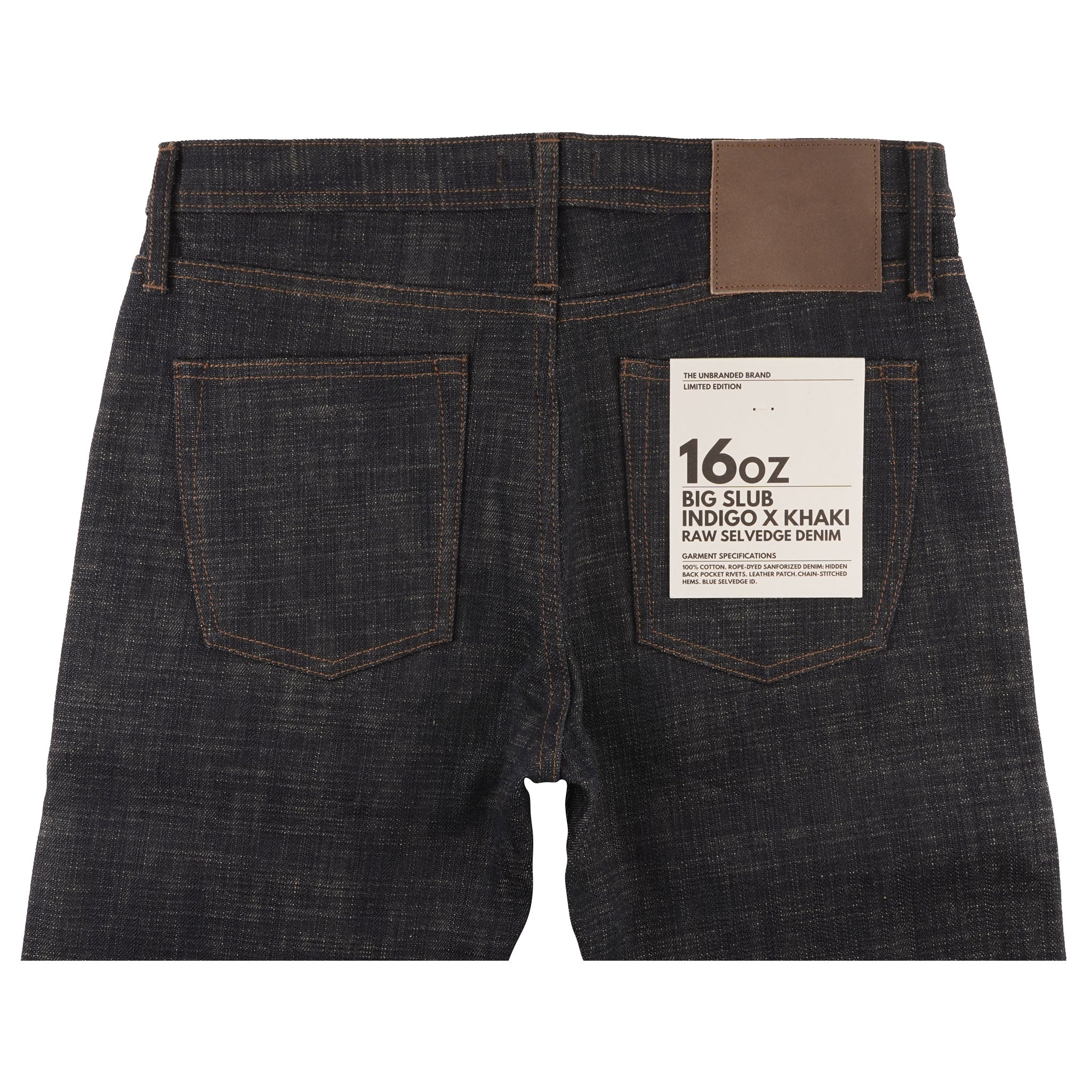 UB173 Skinny Fit - 16oz. Slubby Selvedge Denim With Khaki Weft