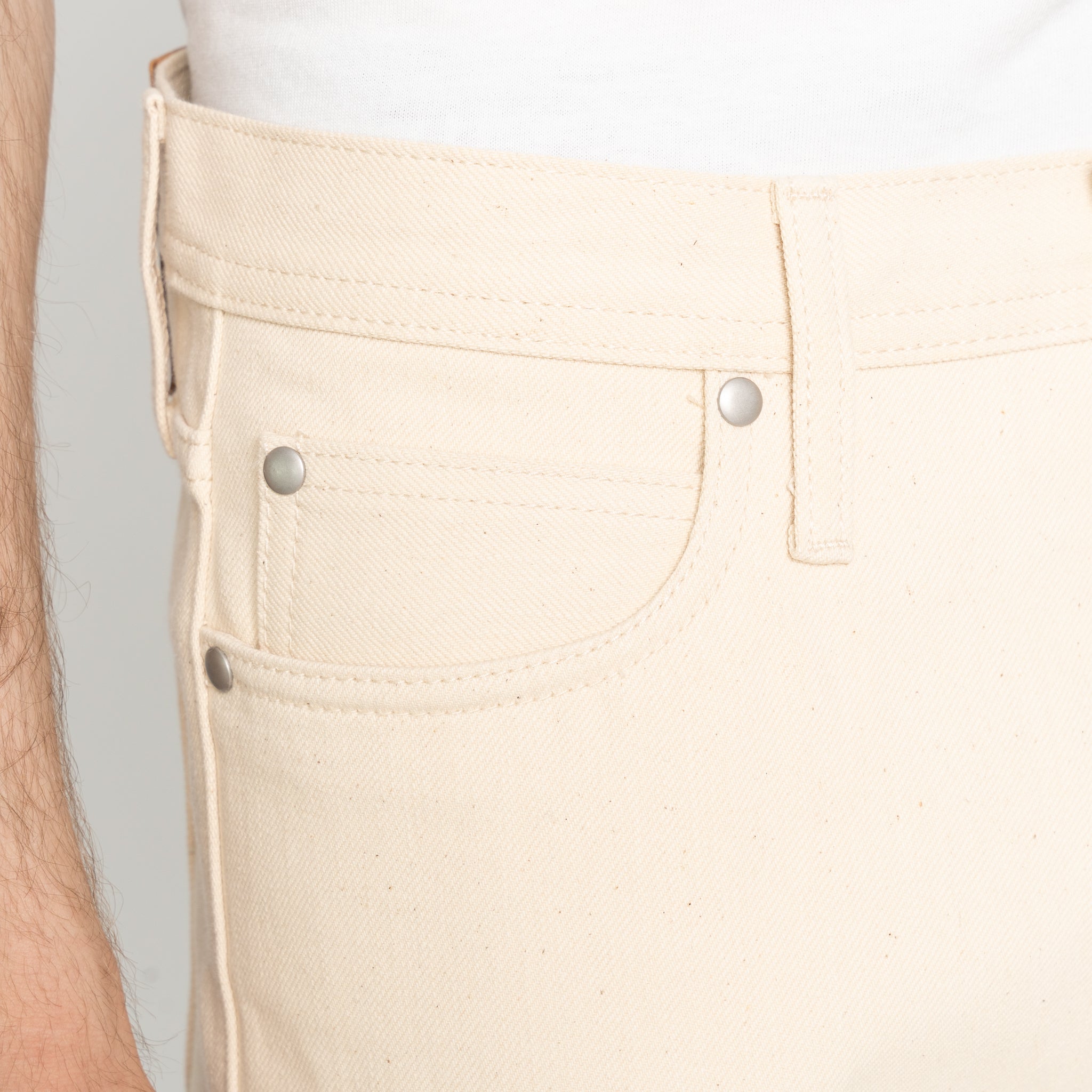UB197 Skinny Fit - Ecru With Seed Selvedge | The Unbranded Brand