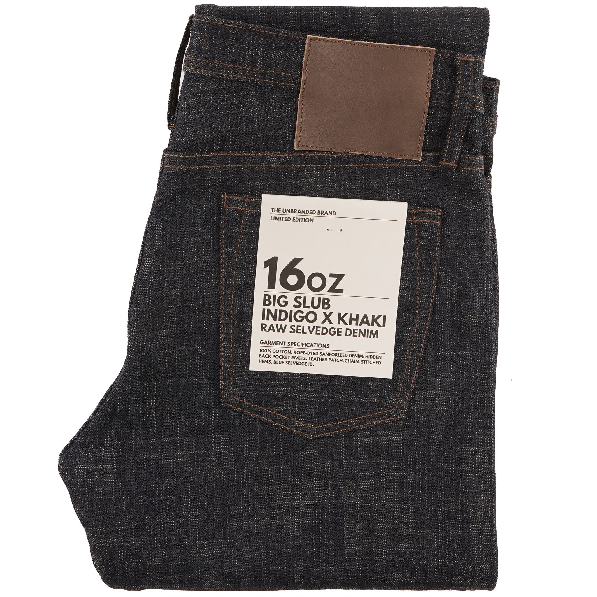 UB273 Tapered Fit - 16oz. Slubby Selvedge Denim With Khaki Weft Sanforized 