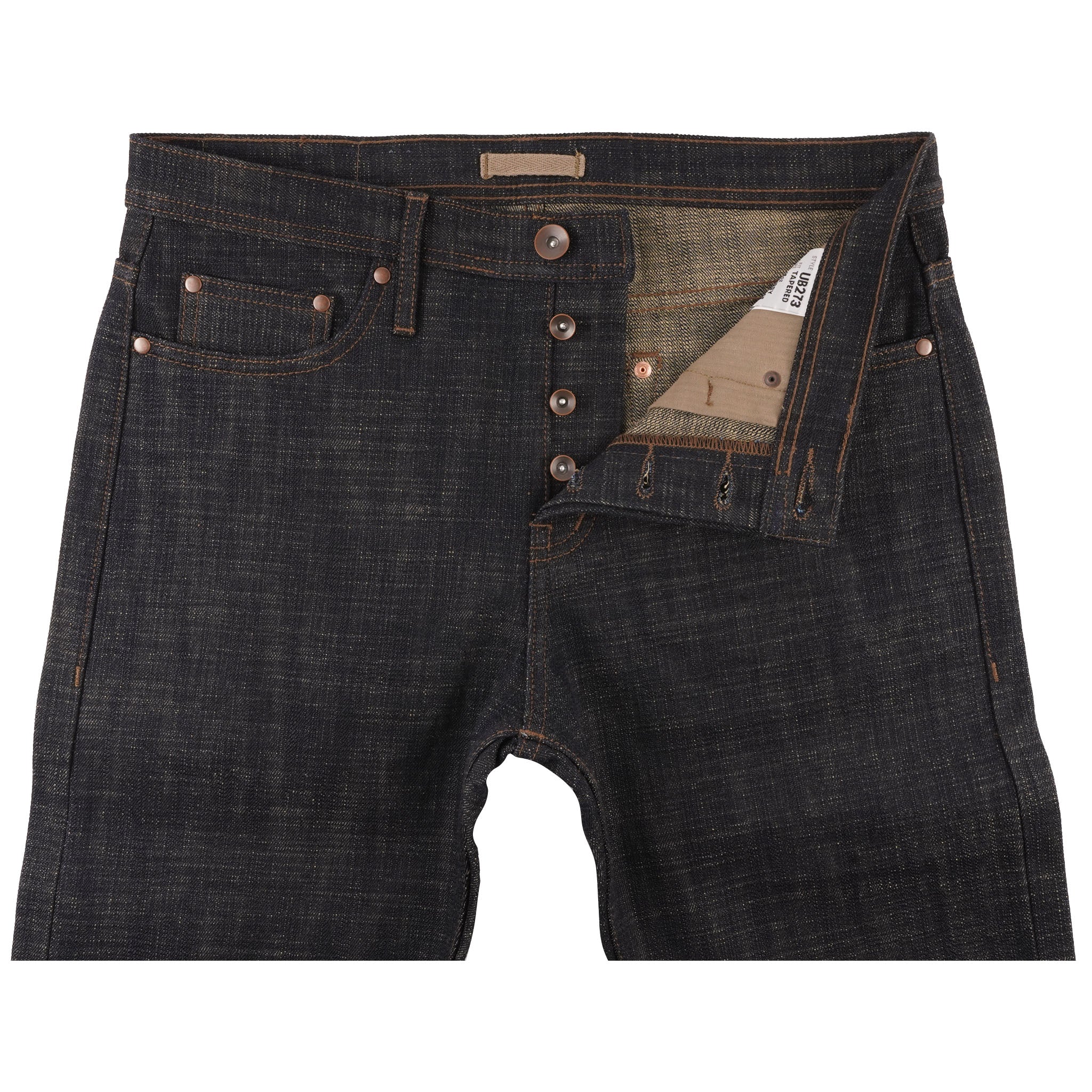 UB273 Tapered Fit - 16oz. Slubby Selvedge Denim With Khaki Weft Sanforized 