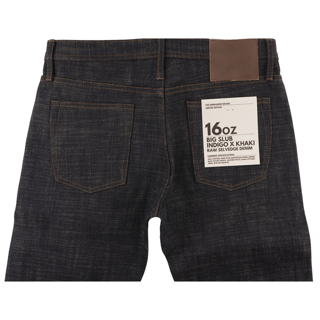 UB273 Tapered Fit - 16oz. Slubby Selvedge Denim With Khaki Weft Sanforized 