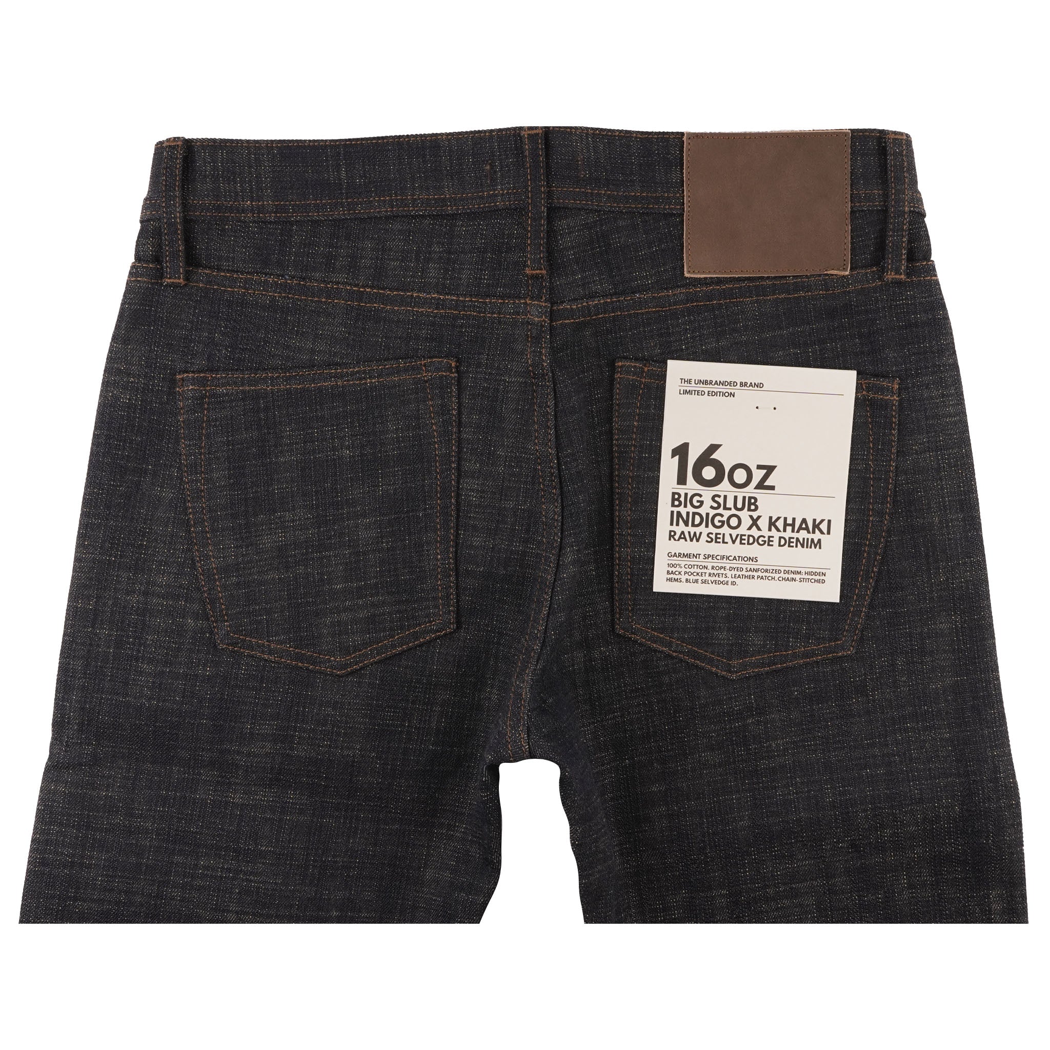 UB473 Tight Fit - 16oz. Slubby Selvedge Denim With Khaki Weft Sanforized