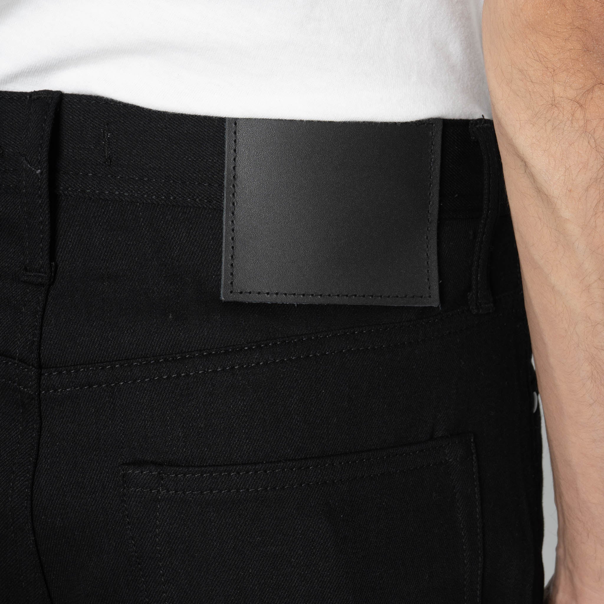 UB744 Wide Fit - 11oz Solid Black Stretch Selvedge Denim