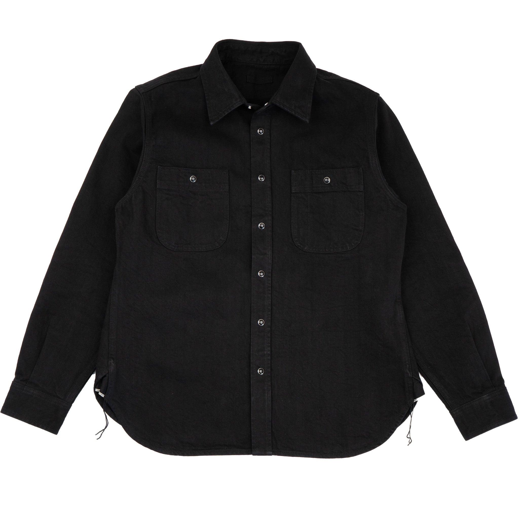 UBS433 Work Shirt - Solid Black Selvedge