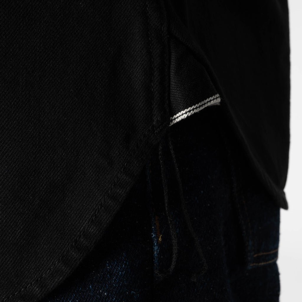 UBS433 Work Shirt - Solid Black Selvedge