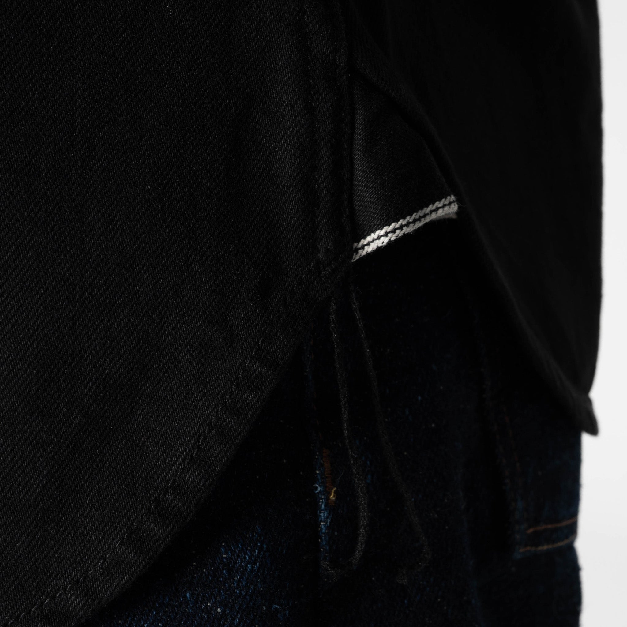UBS433 Work Shirt - Solid Black Selvedge