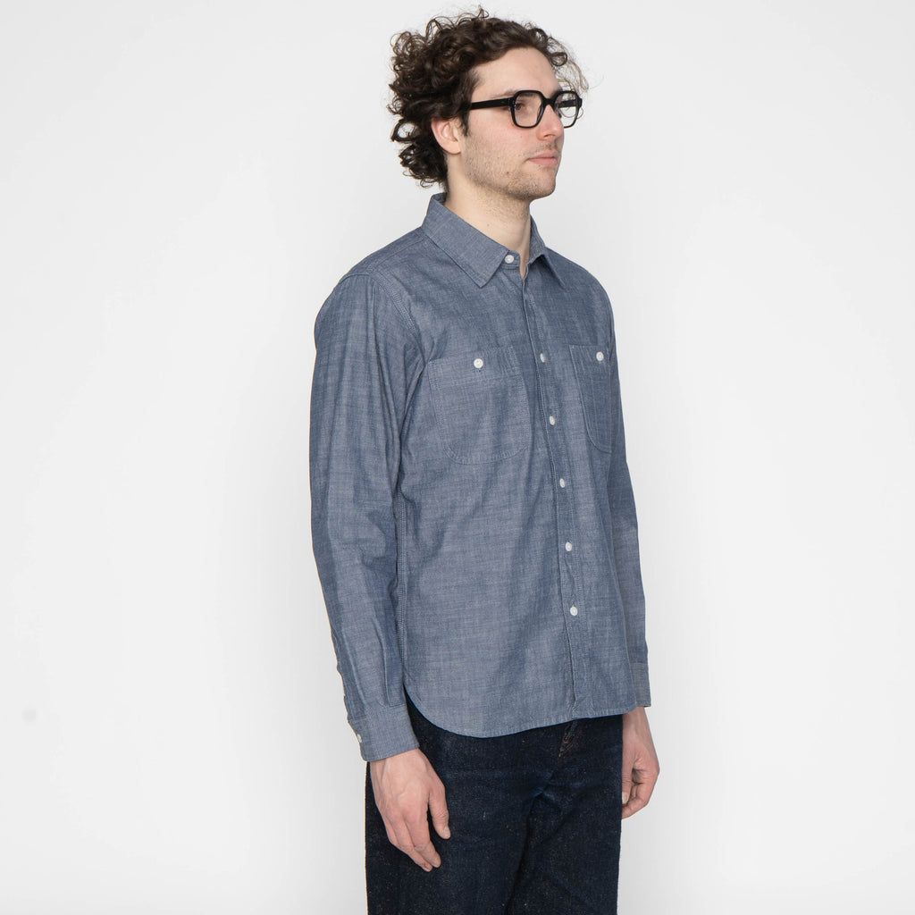 UBS435 Work Shirt - Selvedge Chambray - Blue
