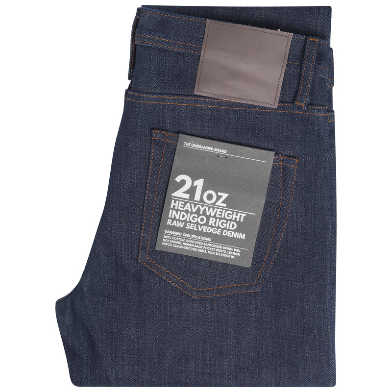 UB121 Skinny Fit 21oz Heavyweight Indigo Selvedge Denim | The Unbranded Brand