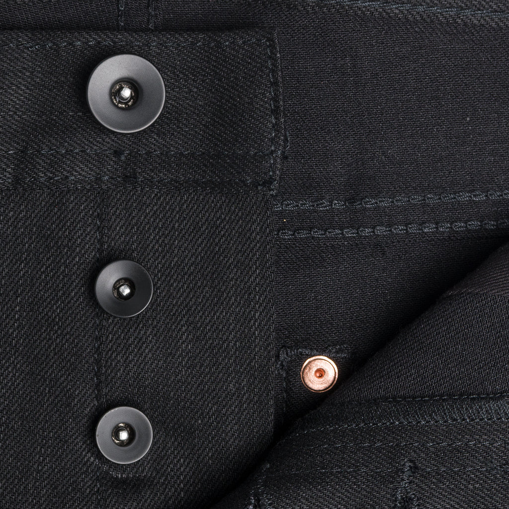 UB144 Skinny Fit 11oz Solid Black Stretch Selvedge Denim | The Unbranded Brand