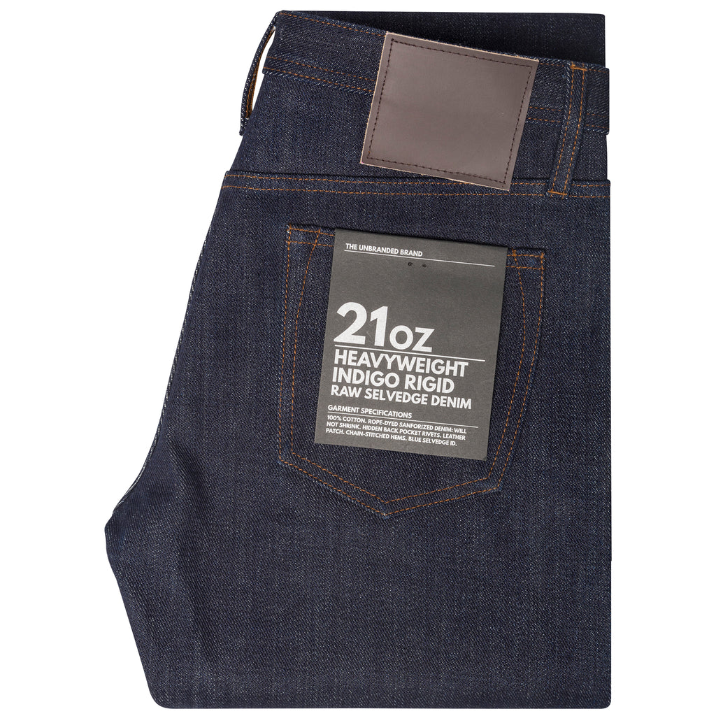 UB221 Tapered Fit 21oz Heavyweight Indigo Selvedge Denim | The Unbranded Brand