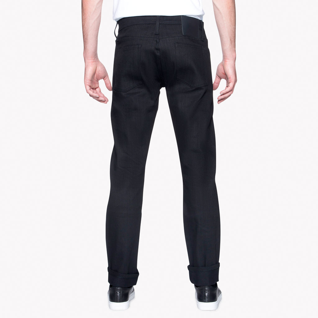 UB244 Tapered Fit 11oz Solid Black Stretch Selvedge Denim | The Unbranded Brand