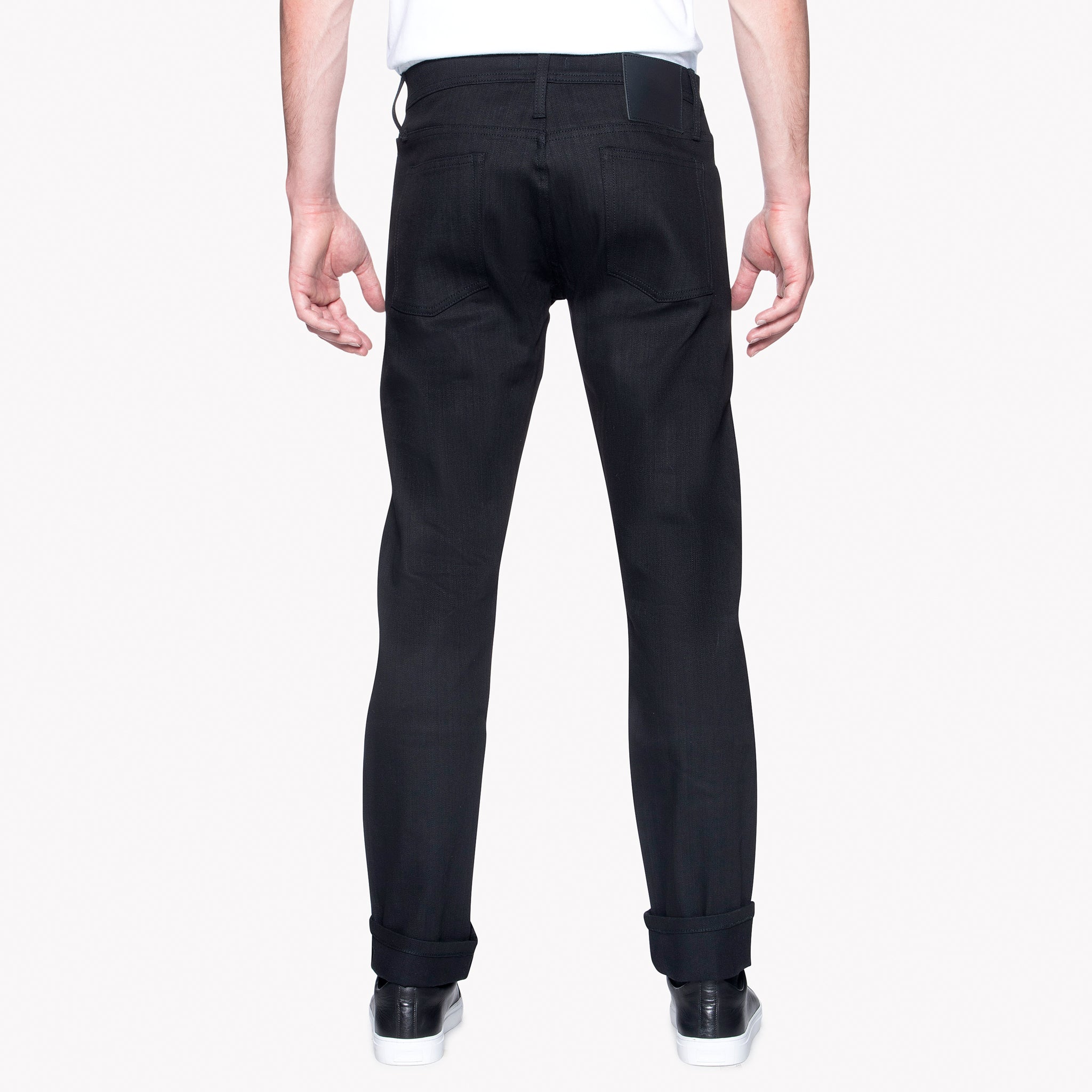 UB244 Tapered Fit 11oz Solid Black Stretch Selvedge Denim | The Unbranded Brand
