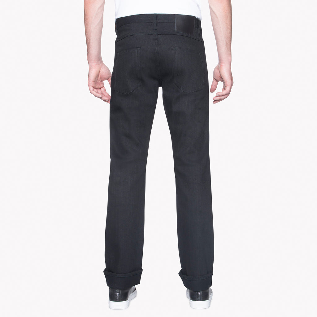 UB344 Straight Fit 11oz Solid Black Stretch Selvedge Denim | The Unbranded Brand