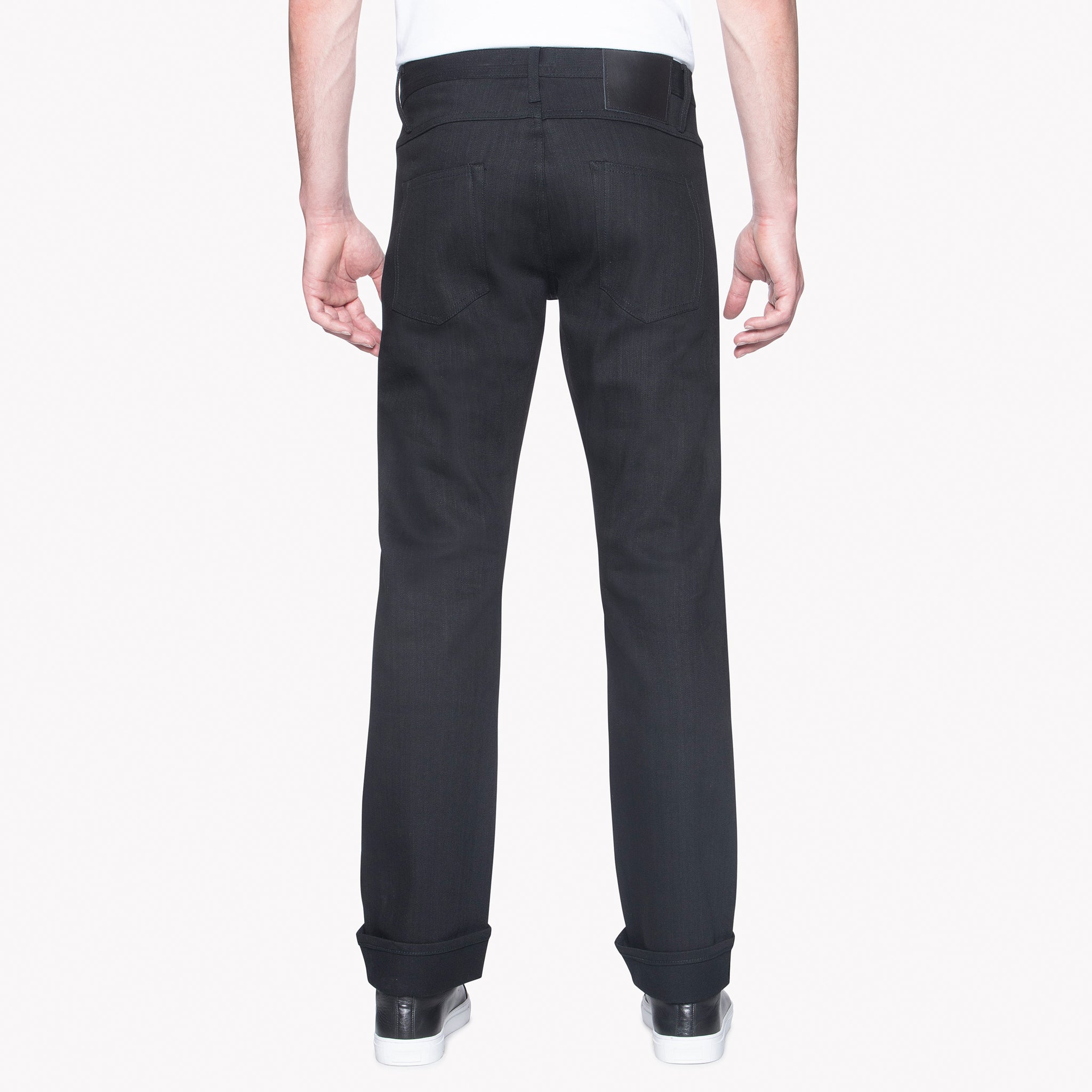 UB344 Straight Fit 11oz Solid Black Stretch Selvedge Denim | The Unbranded Brand