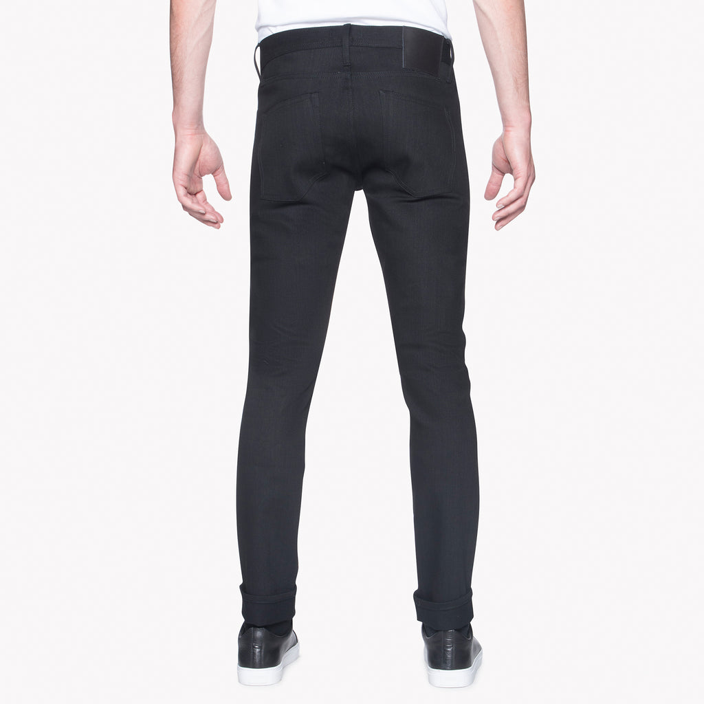 UB444 Tight Fit 11oz Solid Black Stretch Selvedge Denim | The Unbranded Brand