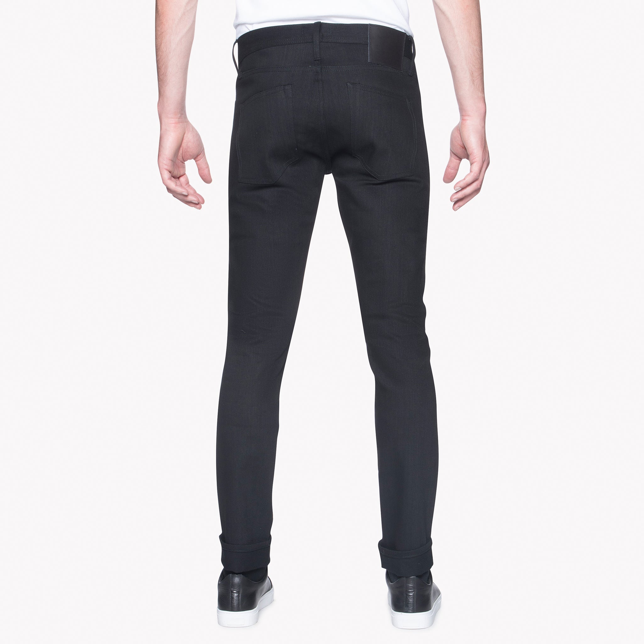 UB444 Tight Fit 11oz Solid Black Stretch Selvedge Denim | The Unbranded Brand