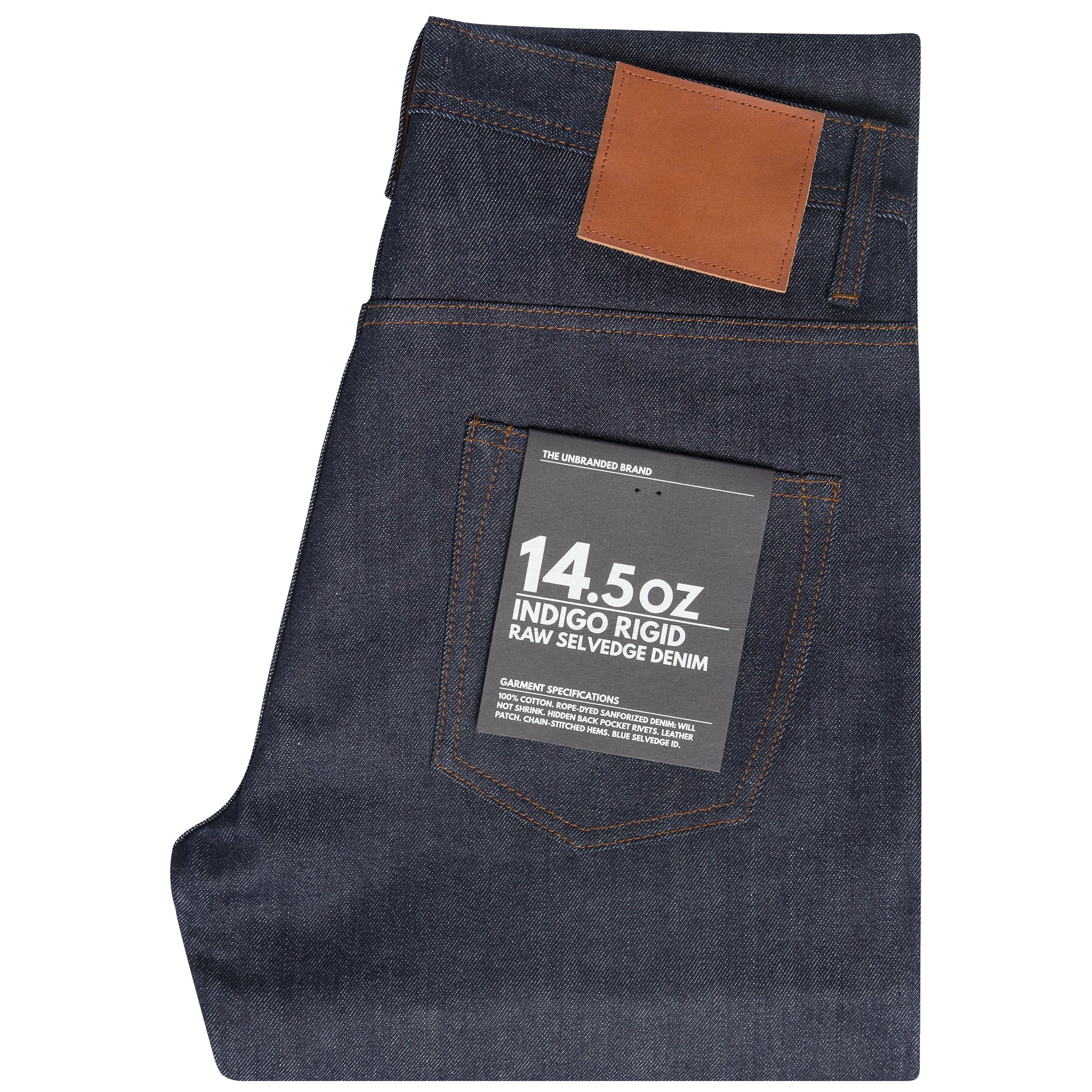 UB601 Relaxed Tapered Fit 14.5oz Indigo Selvedge Denim | The Unbranded Brand