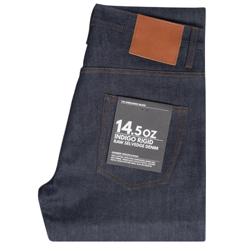 UB601 Relaxed Tapered Fit 14.5oz Indigo Selvedge Denim | The Unbranded Brand