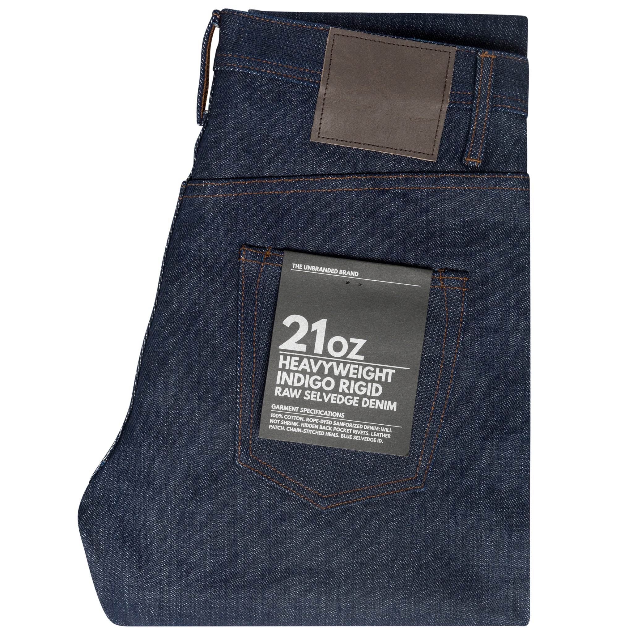 UB621 Relaxed Tapered Fit 21oz Indigo Selvedge Denim | The Unbranded Brand